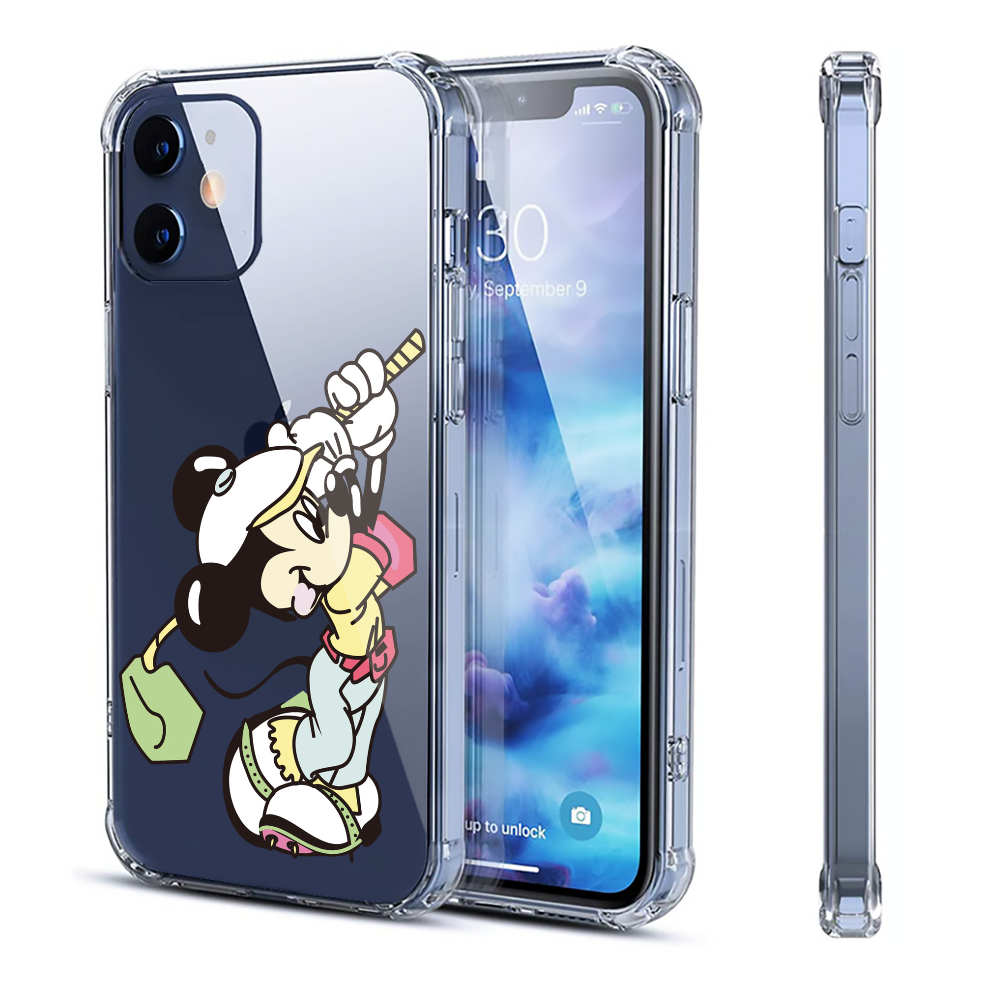（画像用） ミッキーマウス Mickey Mouse 【iPhone 12シリーズ対応】透明スマホケース（クリアソフトケース）